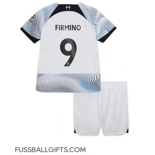 Liverpool Roberto Firmino #9 Fußballbekleidung Auswärtstrikot Kinder 2022-23 Kurzarm (+ kurze hosen)